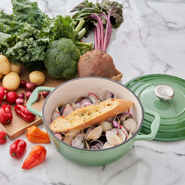 Miranella Wholesome 8.5" Enameled Cast Iron Round Casserole